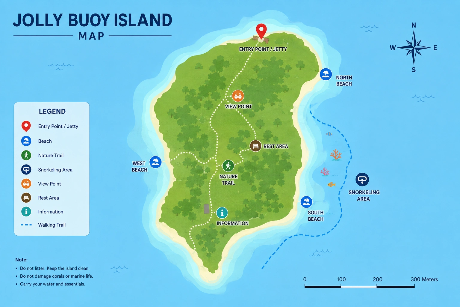 Jolly Buoy Island Tourist Map