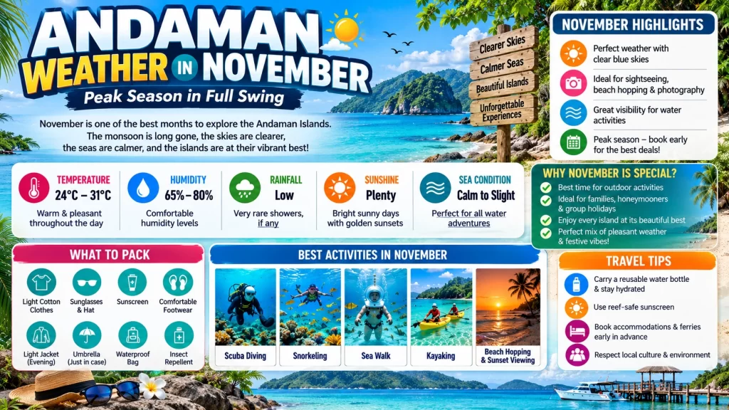 Andaman Weather in November: Temperature, Rainfall, Sea Conditions and Travel Guide